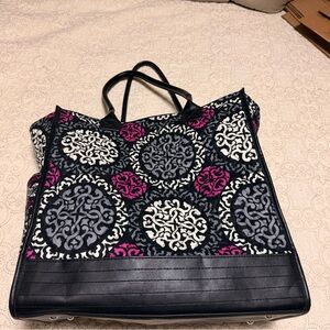 Vera Bradley Black and Pink Medallion Tote Canterberry magenta